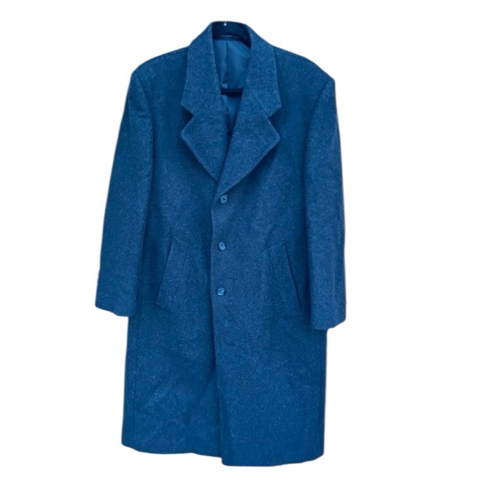 Jeffrey Banks Couture Men’s Overcoat Wool & Cashmere Blend Dark Gray - 45 Long